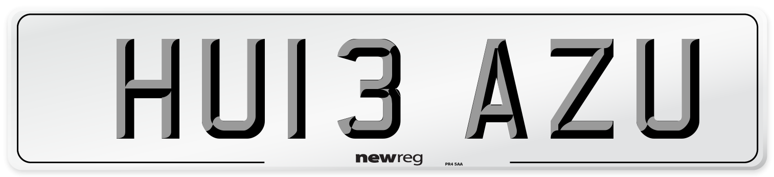 HU13 AZU Number Plate from New Reg